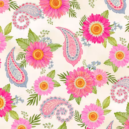 Cream Floral and Paisleys