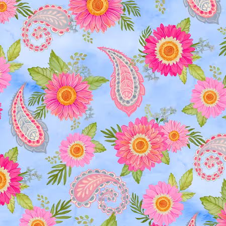 Blue Floral and Paisleys