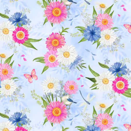 Blue Bouquets All Over