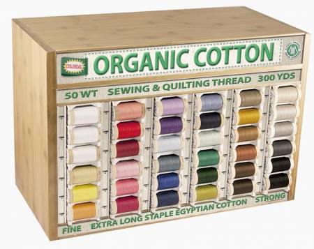 100% Organic Cotton Thread 50wt Bamboo Display