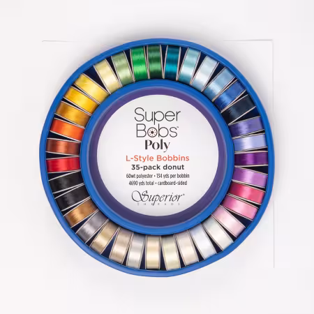 SuperBobs Polyester Bobbin 35 Color L-Style Donut Set