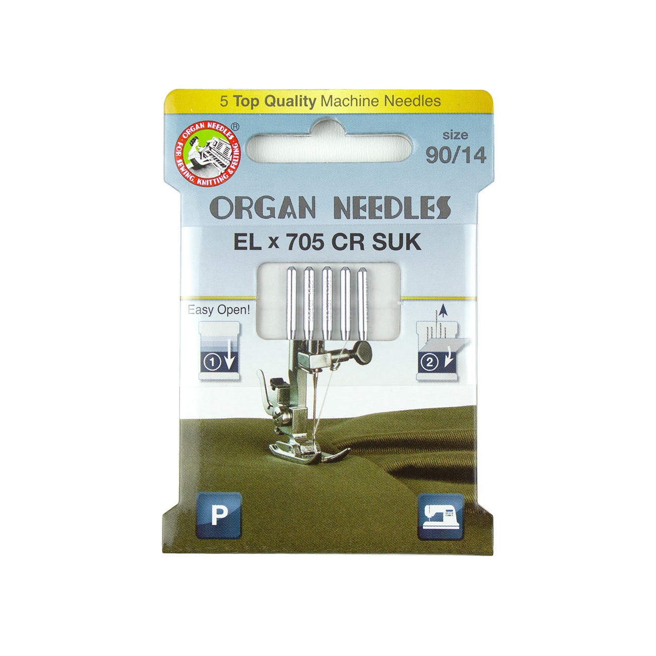 Organ Needles ELx705 Chromium SUK Size 90/14 Eco Pack