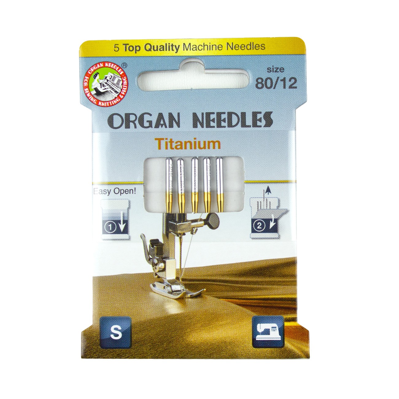 Organ Needles Titanium Size 80 12 Pack