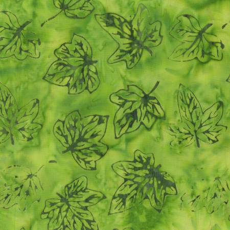 Green Fall Leaves Batik
