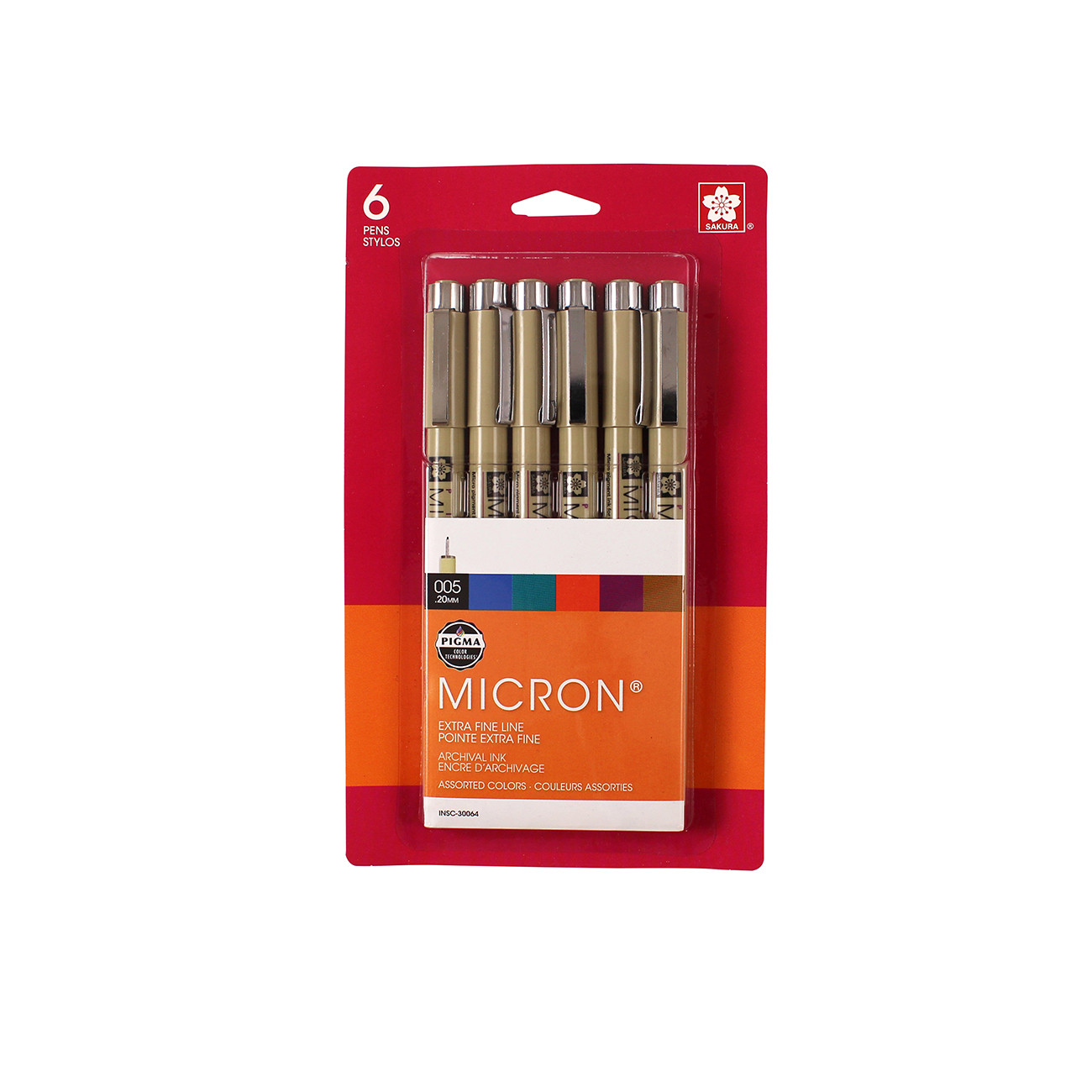 Pigma Micron Pen Set Size 005 6 Colors