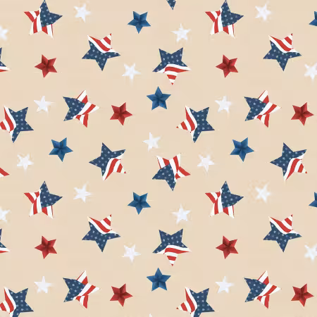 Cream Star Toss Patriotic