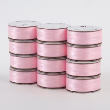 SuperBobs Polyester Bobbin 12pk M-Style Baby Pink