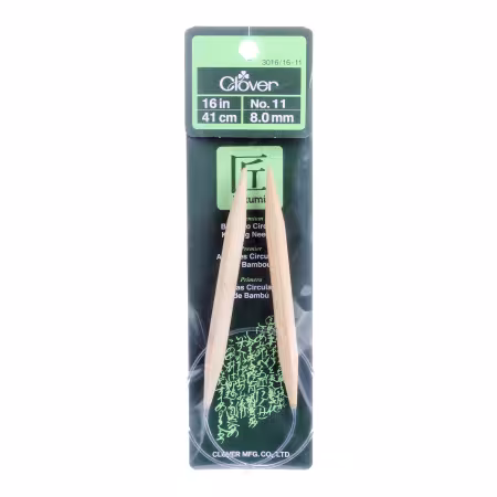 Clover Takumi Bamboo 16in Circular Knitting Needle Size 11