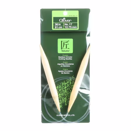 Clover Takumi Bamboo 36in Circular Knitting Needle Size 17