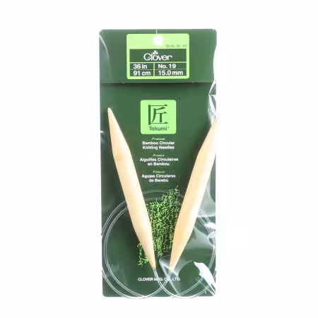 Clover Takumi Bamboo 36in Circular Knitting Needle Size 19