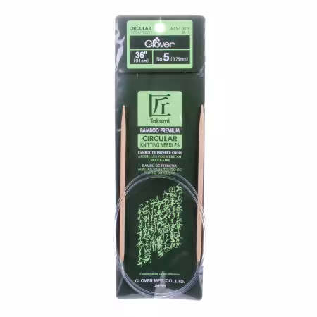 Clover Takumi Bamboo 36in Circular Knitting Needle Size 5