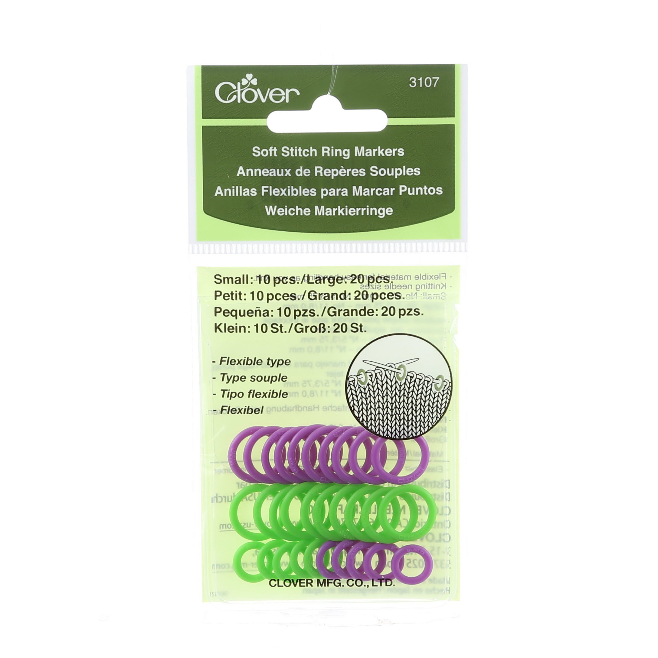 Clover Soft Stitch Ring Markers 30ct