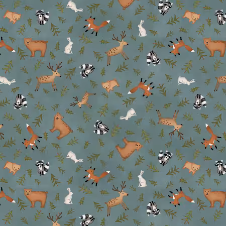 Teal Animal Toss Flannel