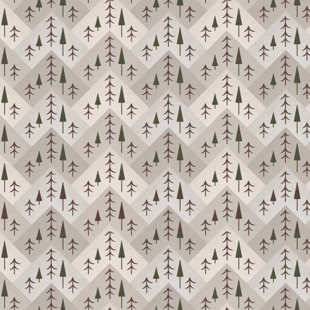 Cream Tree Mountain Zig Zag 6 Inch repeat