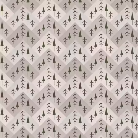 Cream Tree Mountain Zig Zag 6 Inch repeat