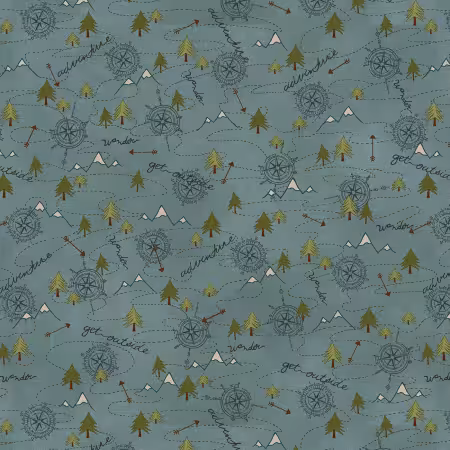 Teal Mixed Media Mountain Trail Flannel