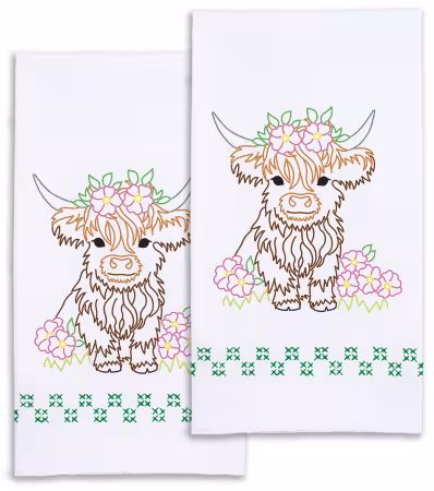 Baby Highland Cows Decorative Hand Towels