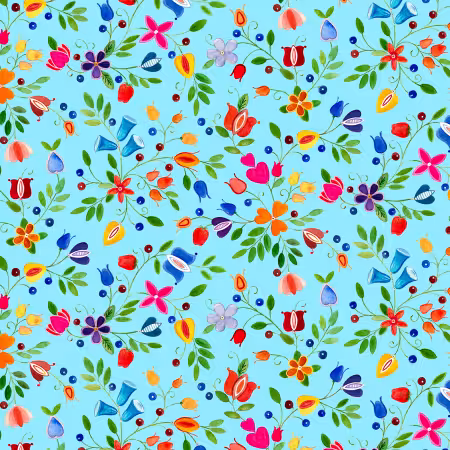 Blue Small Floral