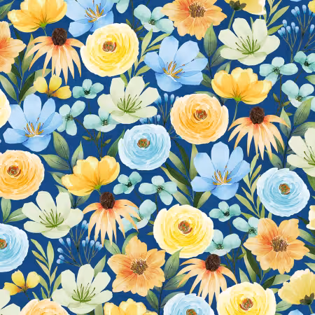Packed Floral Blue