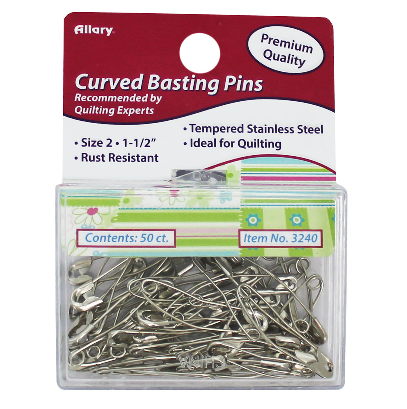 Curved Basting Pins 11/2in 50ct
