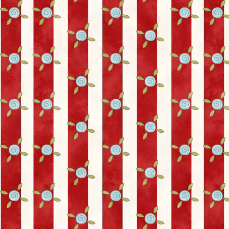 Cream Red Stripes 6 Inch repeat