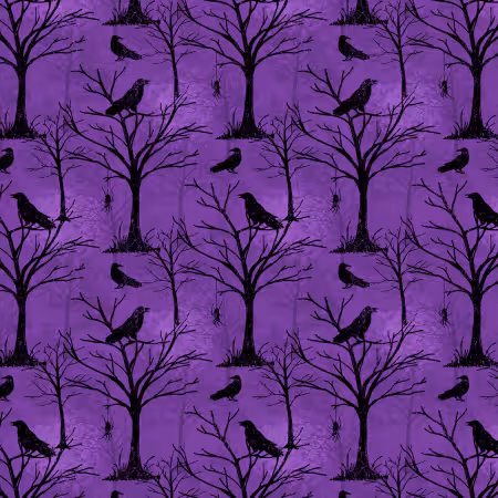 Purple Trees & Critters All Over