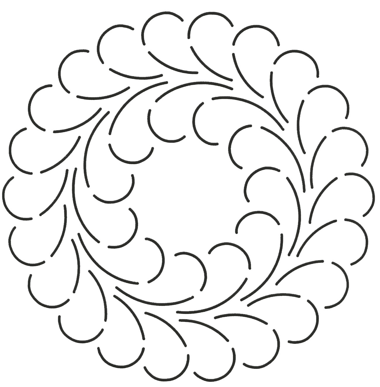 Quilt stencil double feather 8in x 8in