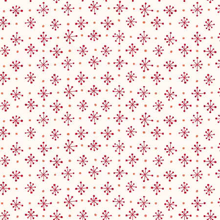 Cream /Red Mini Snowflakes
