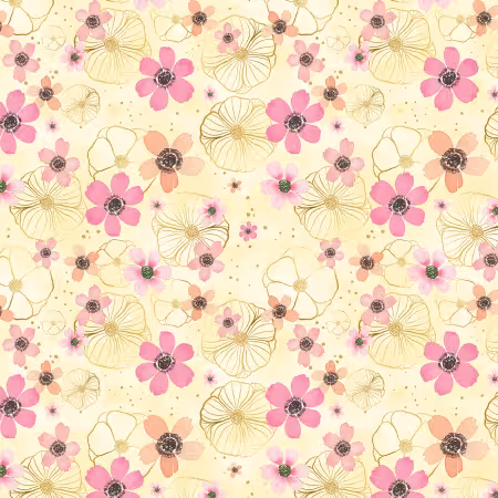 Flowers & Gold Yellow