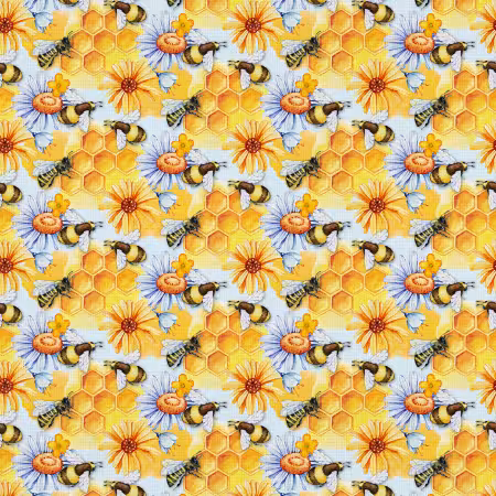 Sweet As Can Bee Sweet As Can Bee Blue/Yellow Double Gauze