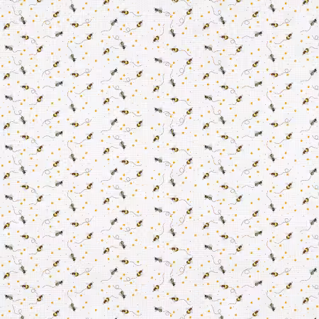Sweet As Can Bee Buzzing Bees White Double Gauze