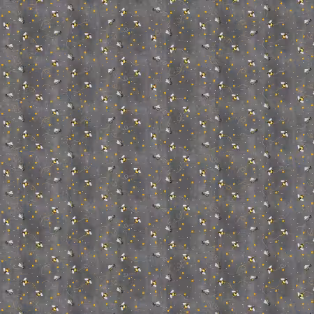 Sweet As Can Bee Buzzing Bees Grey Double Gauze