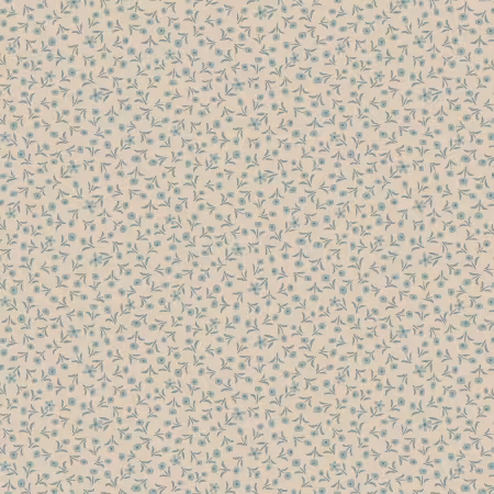 Taupe Blue Tiny Flowers 4 Inch repeat