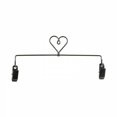 8in Heart Clip Holder Charcoal