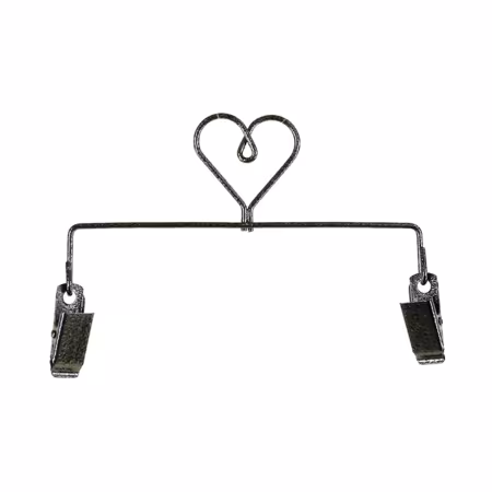 6in Heart Clip Holder Charcoal