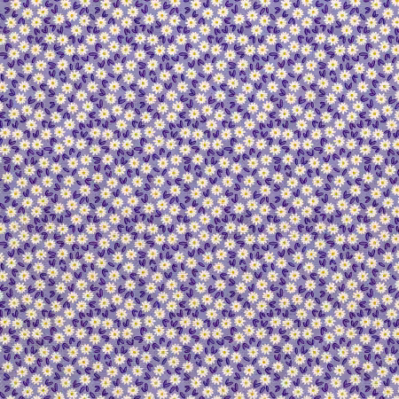 Ditsy Daisy Light Blue Organic Natural Canvas 58In