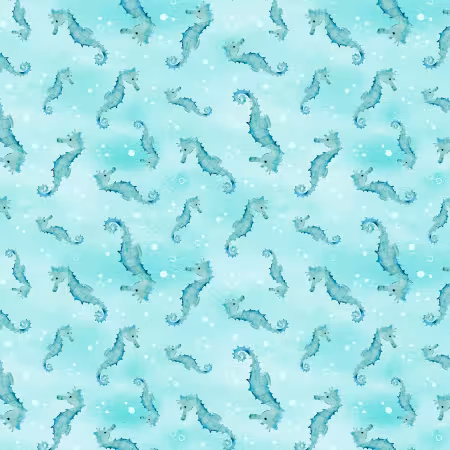 Teal Seahorse Toss WP080625