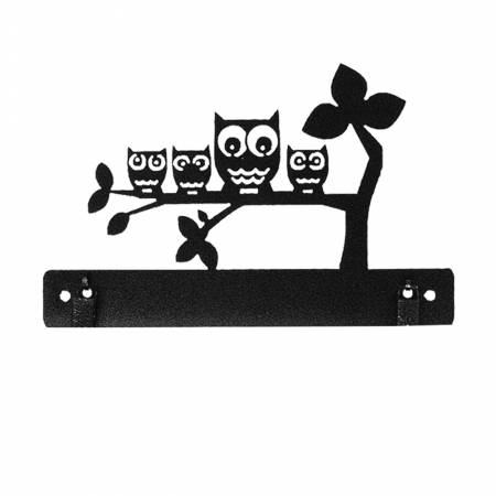 Owl on a Branch With Clips Charcoal 8in