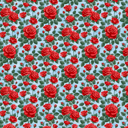 Roses Are Red Rose Stems Red/Blue Rayon