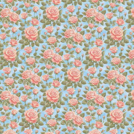 Roses Are Red Rose Stems Pink/Blue Rayon