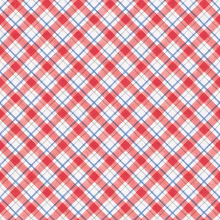 Diagonal Plaid White/Red