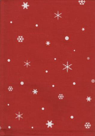 Snow Flake Tea Towel Bright Red