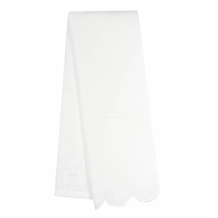 White Scalloped Edge Tea Towel