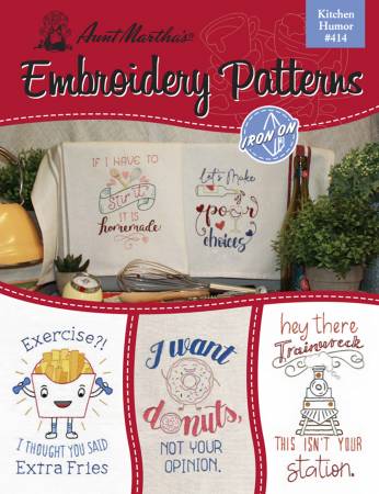 Aunt Marthas Embroidery Transfer Pattern Book  Kitchen Humor