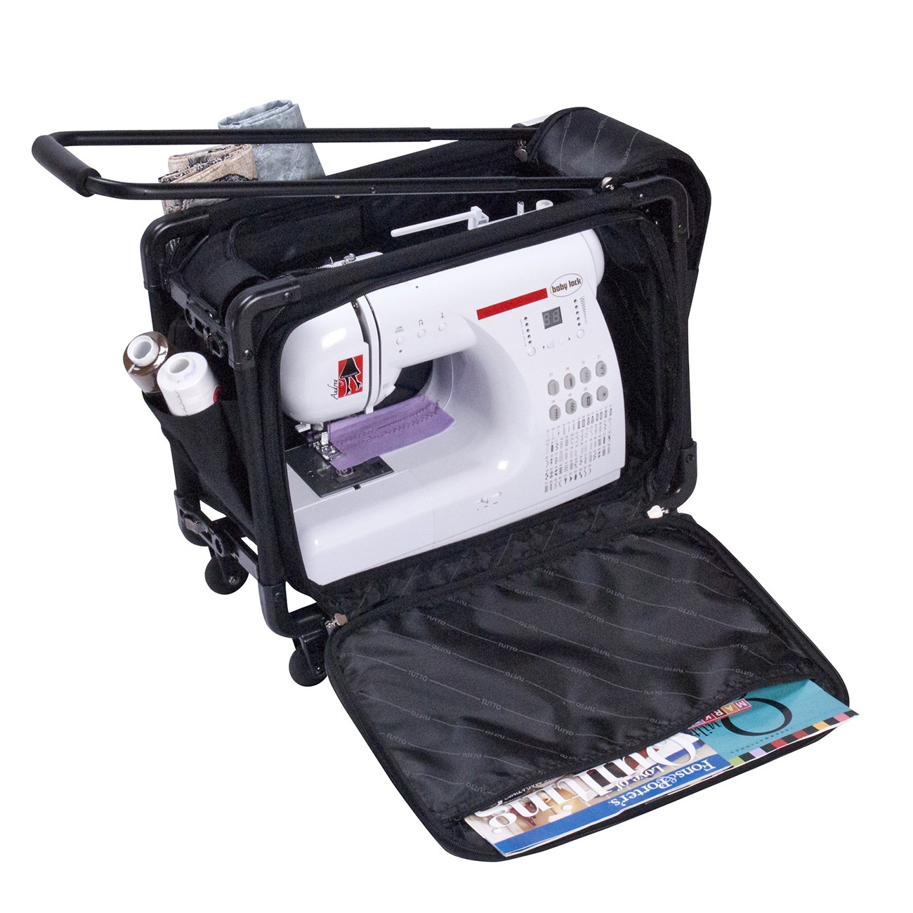 Tutto Sewing Machine Case On Wheels Small 17in Black