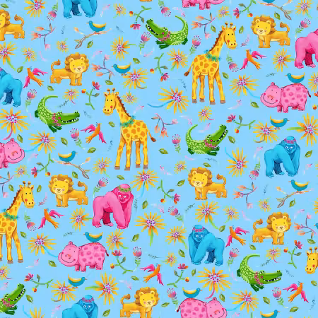 Jungle Animals Aqua