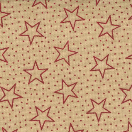 Red/Antique Patriotic Stars 108in Wide Back