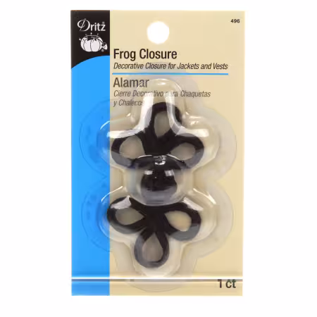 Frog Closure Nylon 3-Loop 3in Black