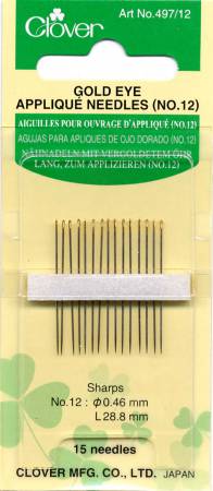 Clover Applique Needles Size 12 15ct