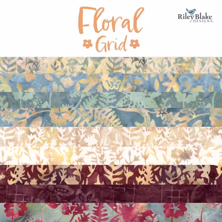 Batiks Floral Grid Old China 5 Inch Stacker B, 42 Pcs.
